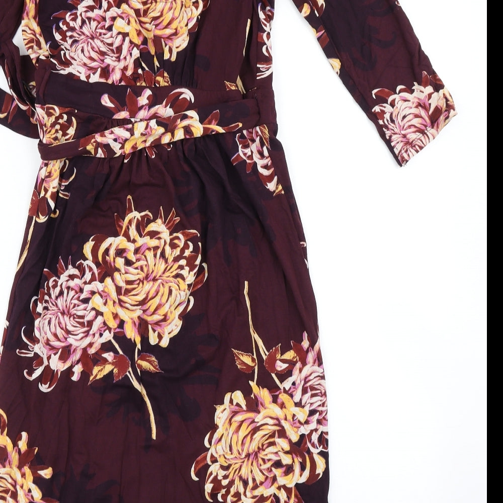 NEXT Womens Purple Floral  Wrap Dress  Size 8