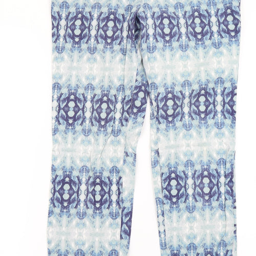 H&M Womens Blue Argyle/Diamond Denim Skinny Jeans Size 16 L30 in