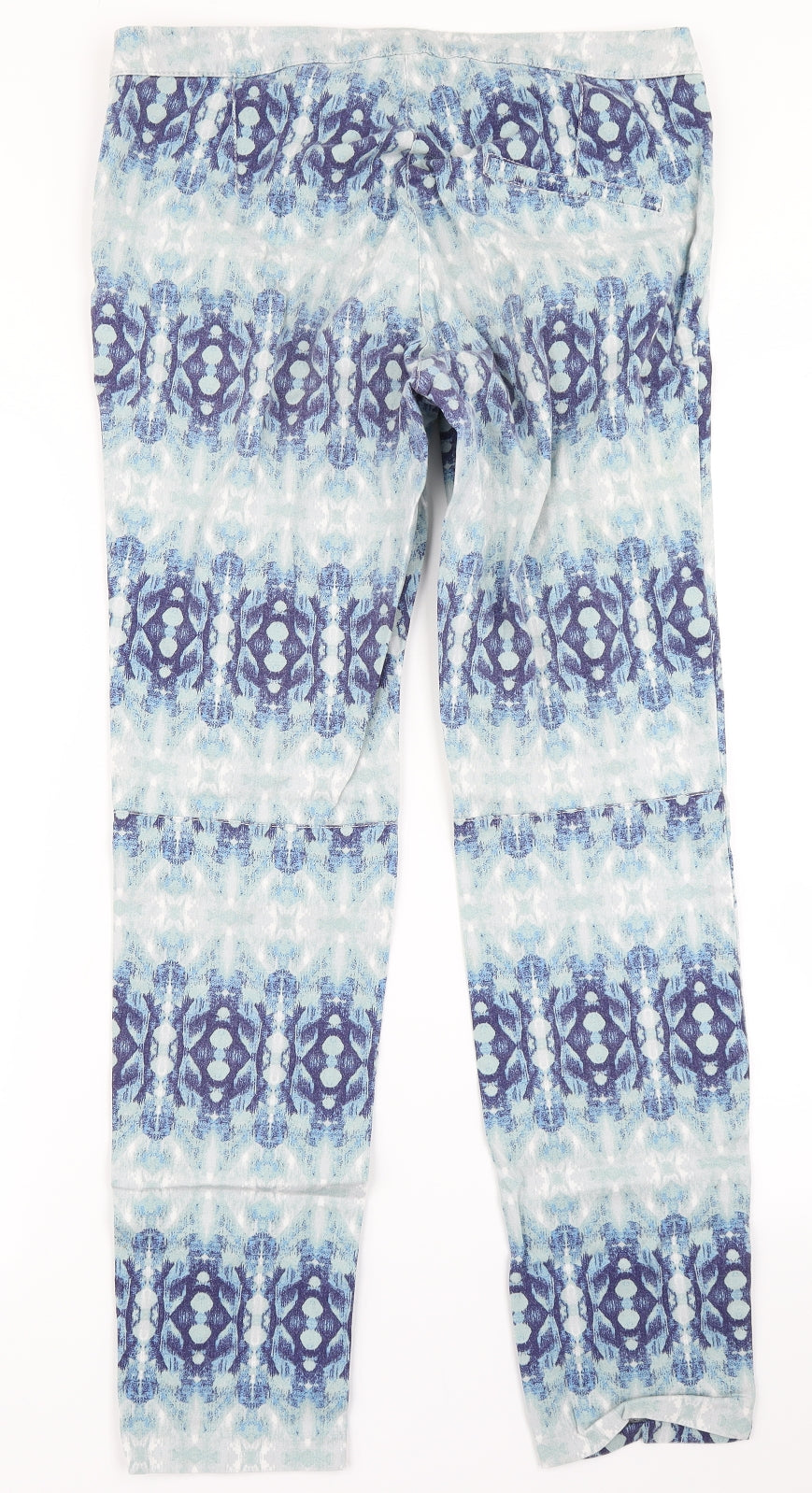 H&M Womens Blue Argyle/Diamond Denim Skinny Jeans Size 16 L30 in