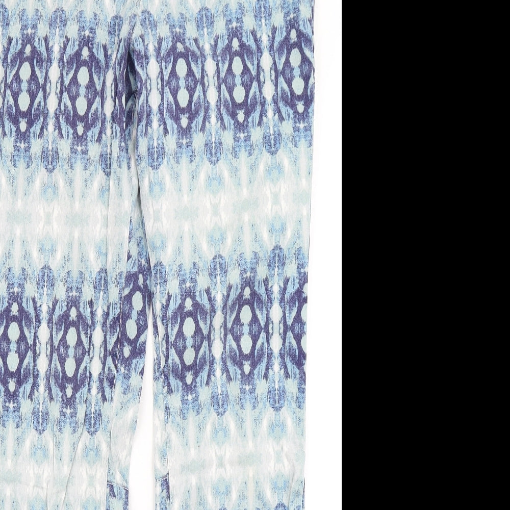 H&M Womens Blue Argyle/Diamond Denim Skinny Jeans Size 16 L30 in