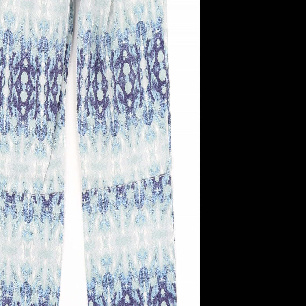 H&M Womens Blue Argyle/Diamond Denim Skinny Jeans Size 16 L30 in