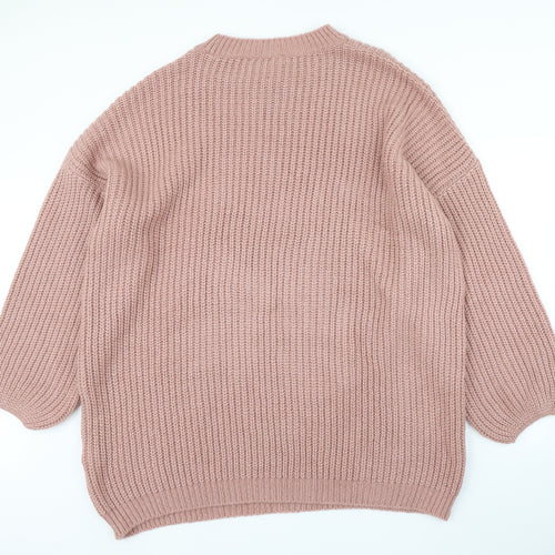Yours Womens Pink  Knit Pullover Jumper Size 26