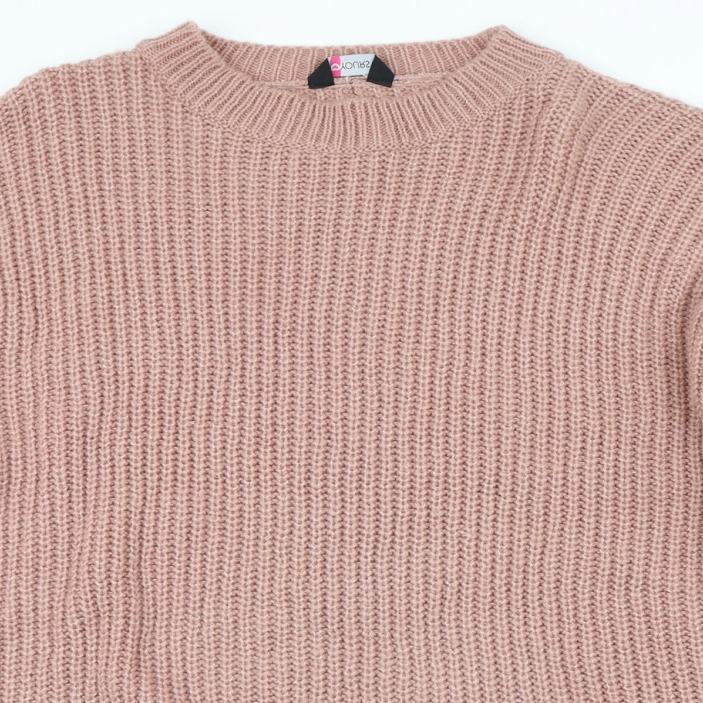 Yours Womens Pink  Knit Pullover Jumper Size 26
