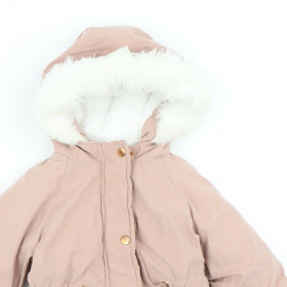 Priumark Girls Pink   Parka Coat Size 18-24 Months