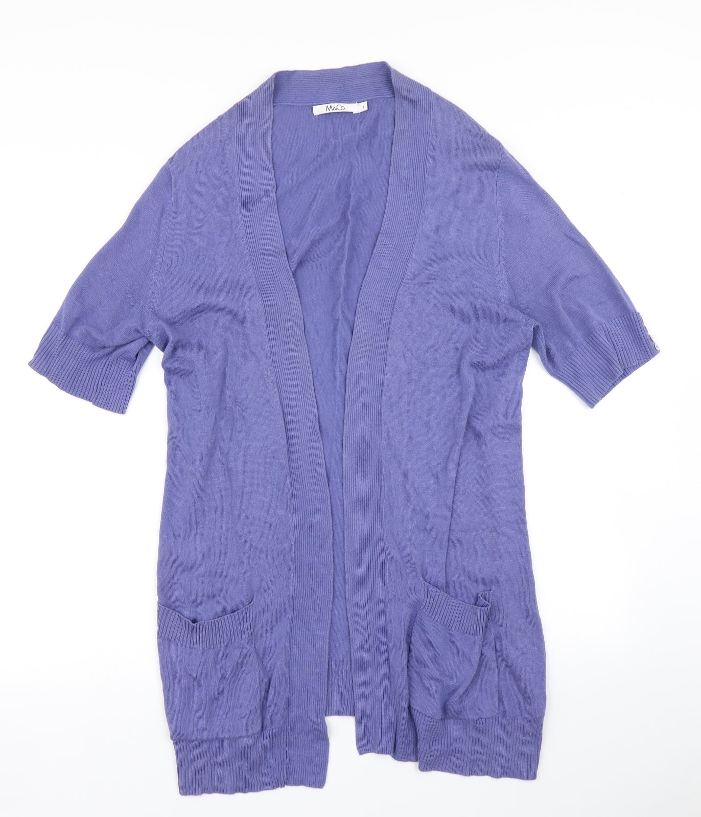 M&Co Womens Blue  Knit Cardigan Jumper Size L
