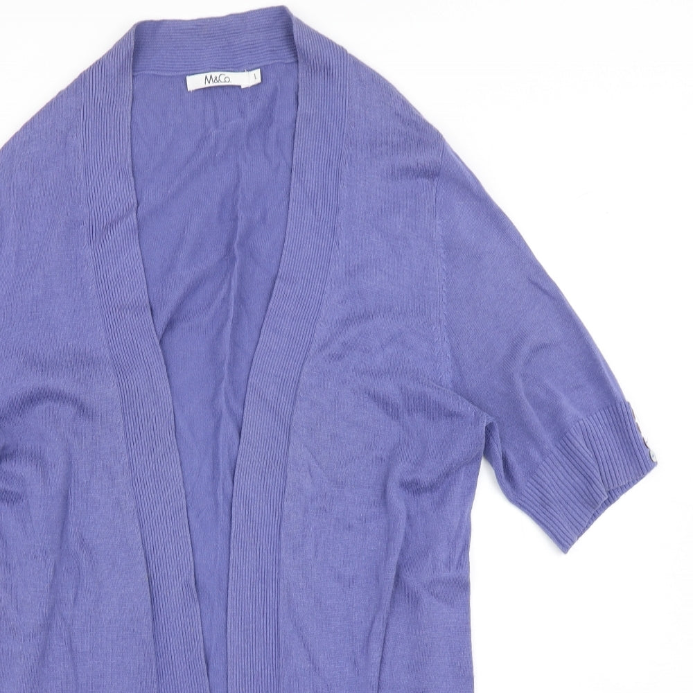M&Co Womens Blue  Knit Cardigan Jumper Size L