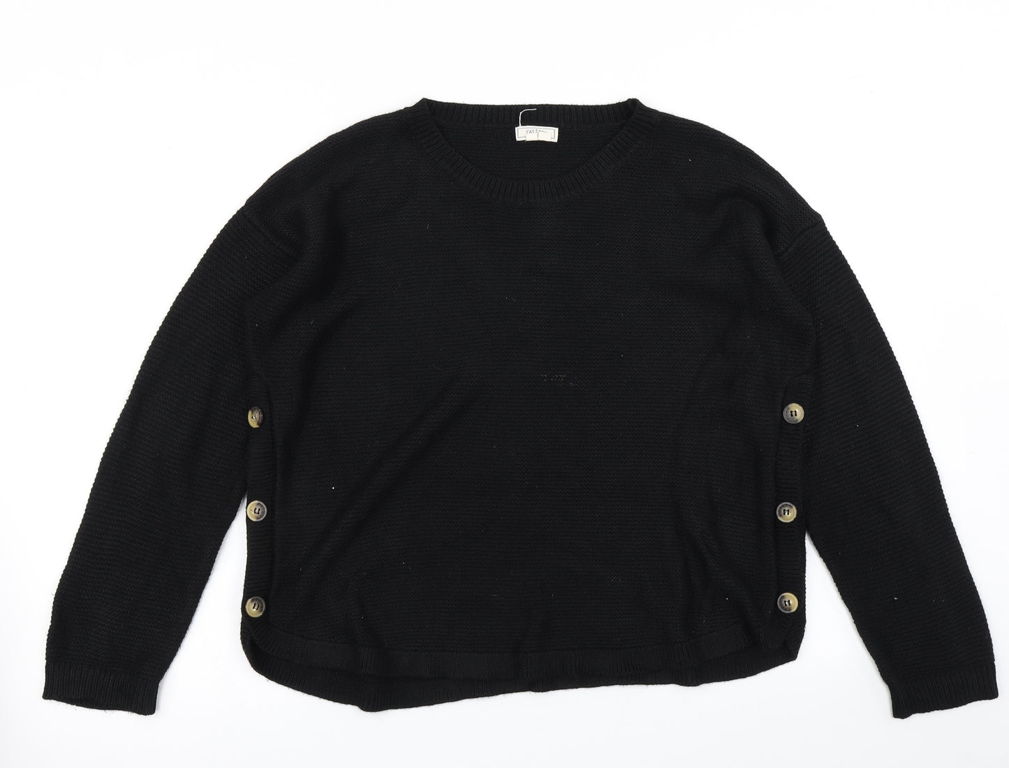 Fatface Womens Black  Knit Pullover Jumper Size 14