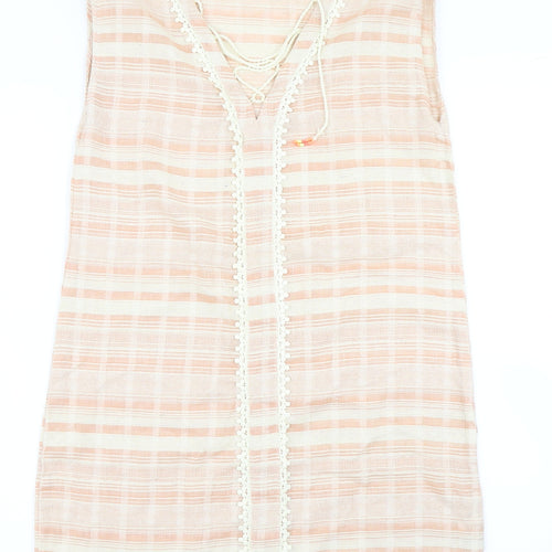 Danity Womens Orange Striped  A-Line  Size S