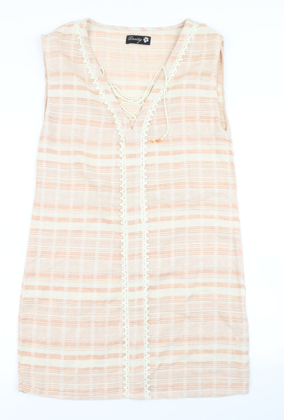 Danity Womens Orange Striped  A-Line  Size S