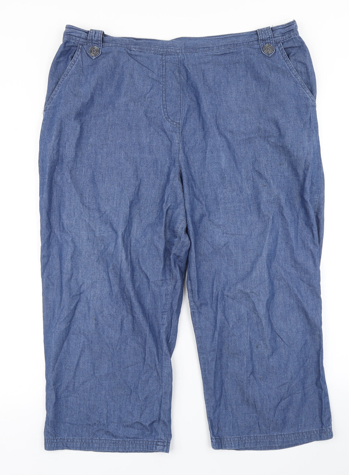 Marks & spencer Womens Blue  Denim Cropped Jeans Size 18 L20 in