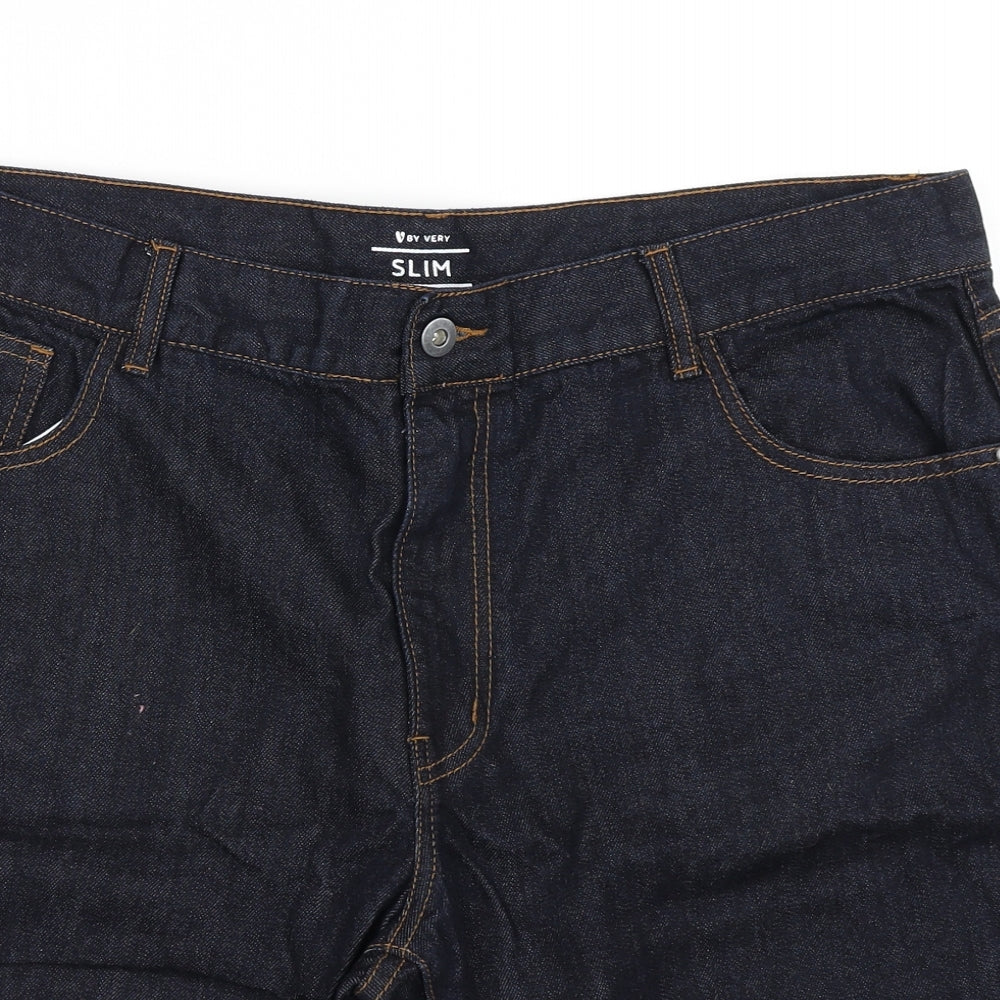 V Mens Blue  Denim Cargo Shorts Size 40 in - `