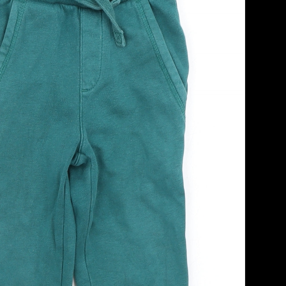 M&S Boys Green   Jogger Trousers Size 2-3 Years