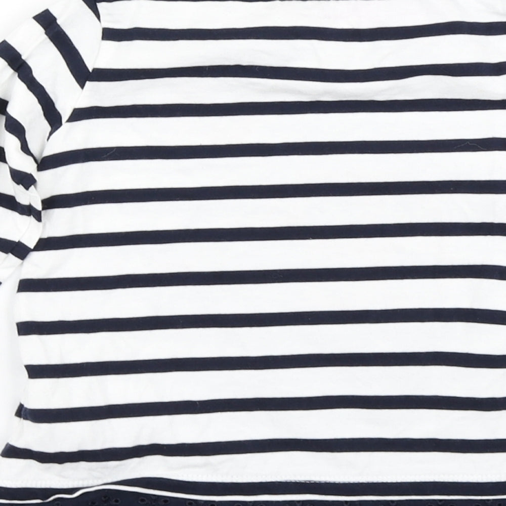 Bluezoo Girls White Striped  Basic T-Shirt Size 18-24 Months
