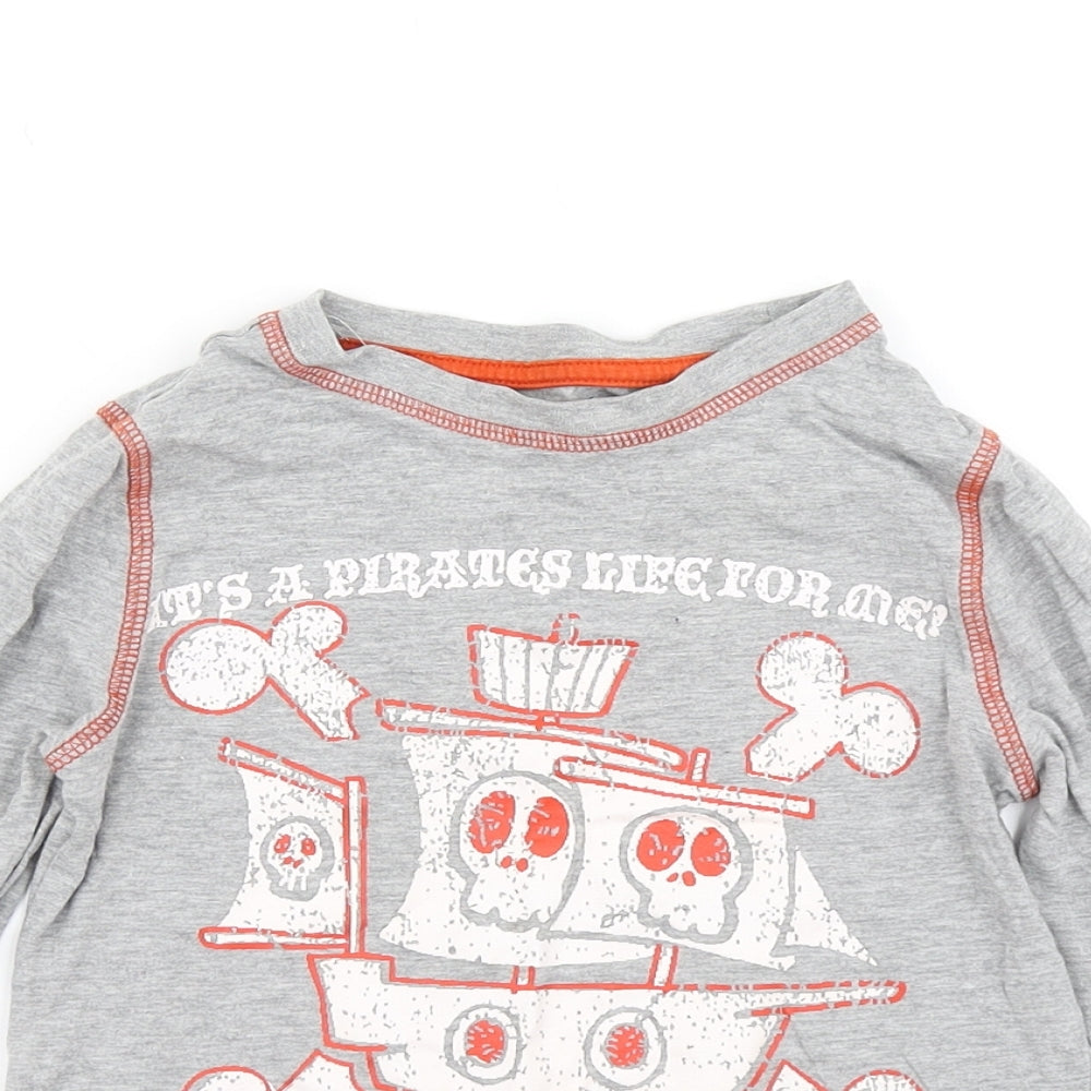 F&F Boys Grey   Basic T-Shirt Size 5-6 Years  - Pirates