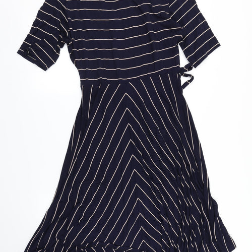 Monsoon Womens Blue Striped  Skater Dress  Size 16