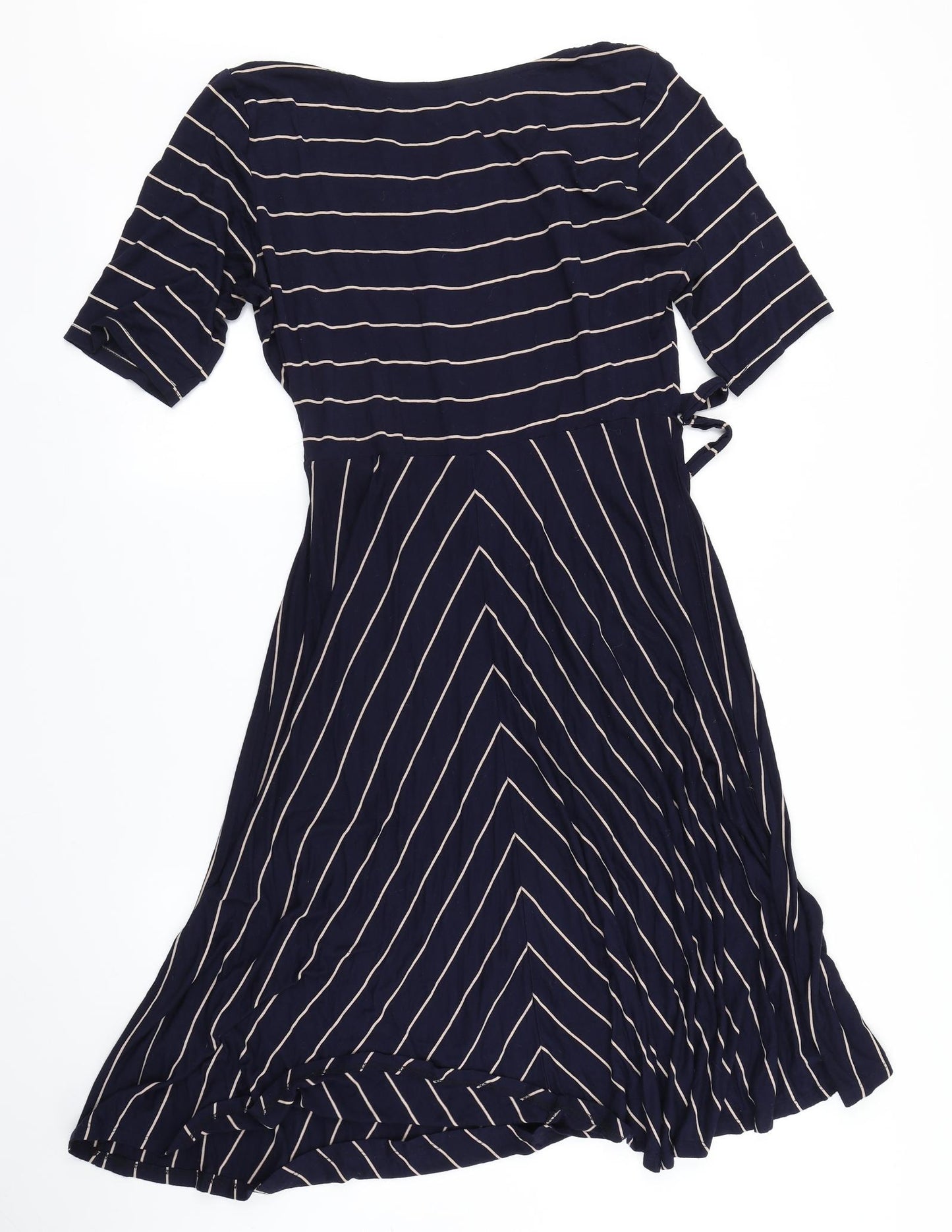 Monsoon Womens Blue Striped  Skater Dress  Size 16