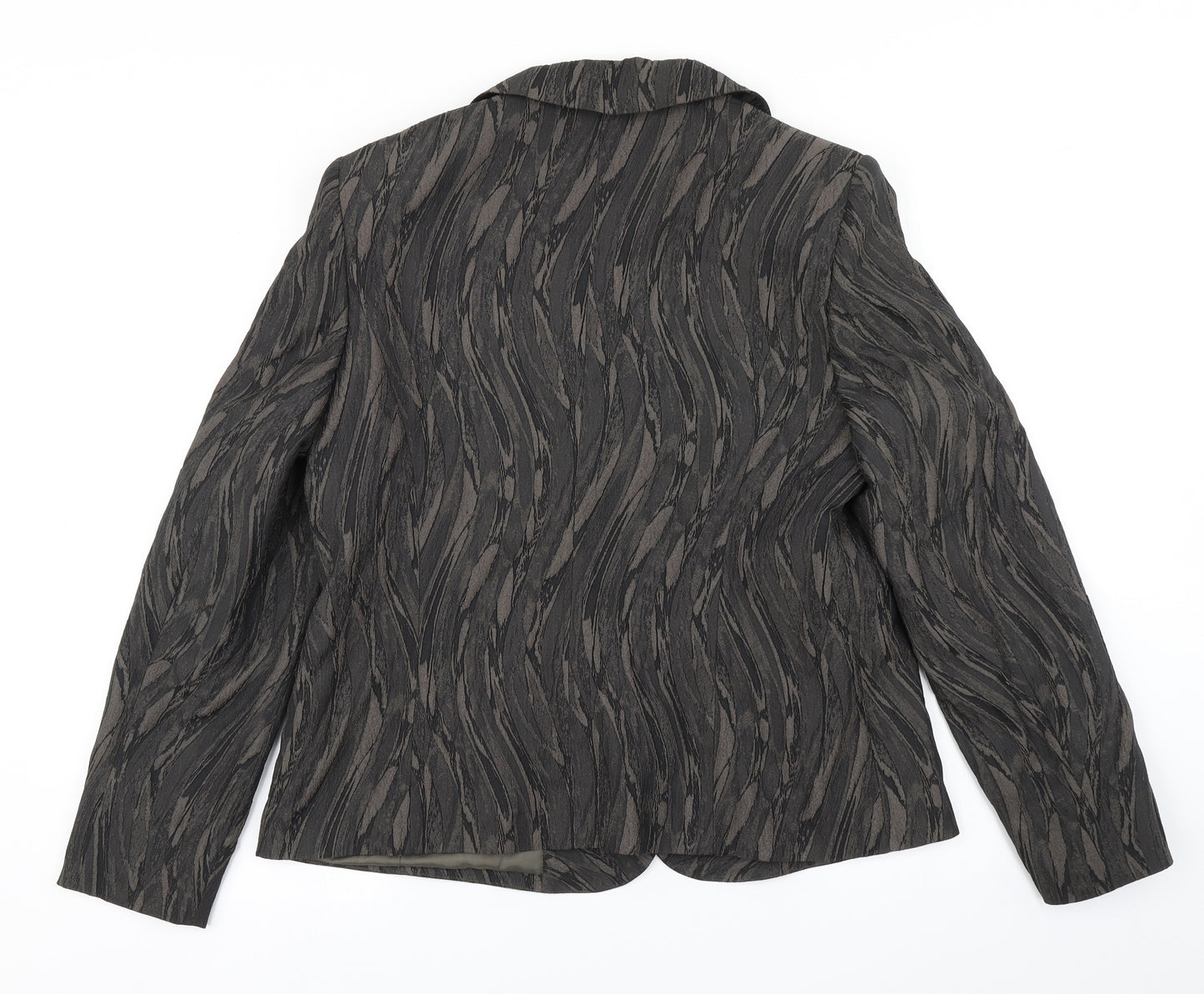 Basler Womens Black Animal Print  Jacket Blazer Size 16