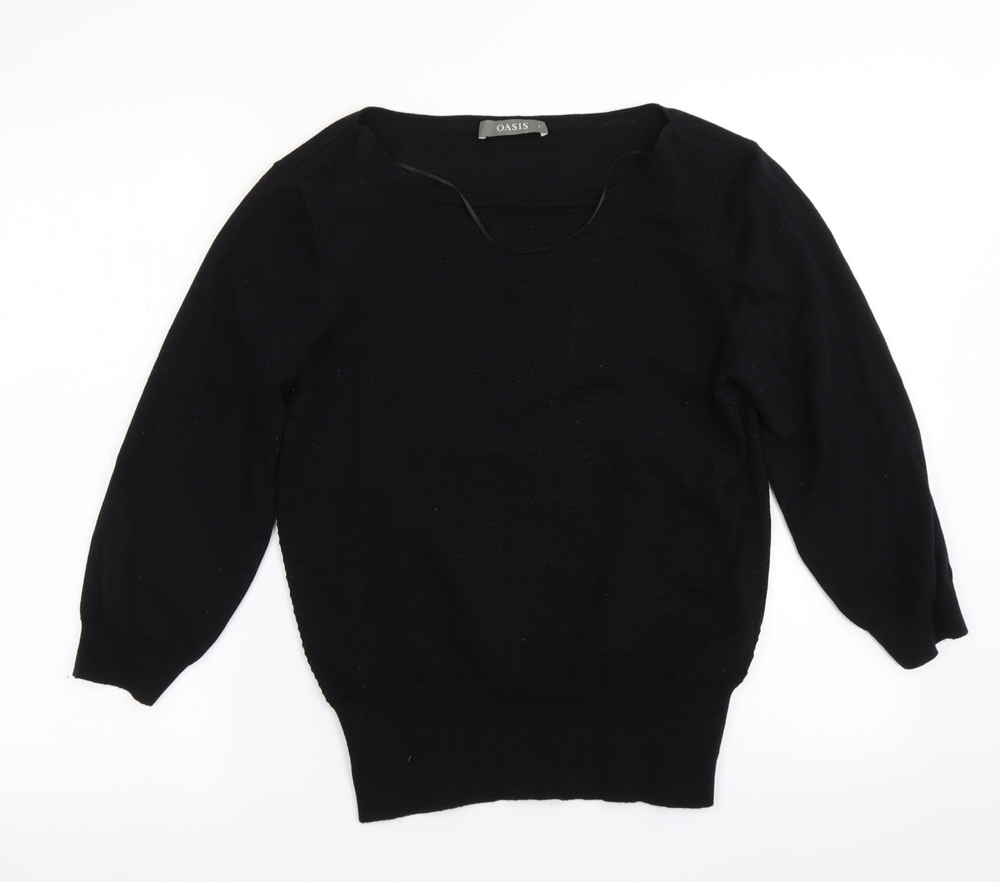 Oasis Womens Black  Knit Pullover Jumper Size L