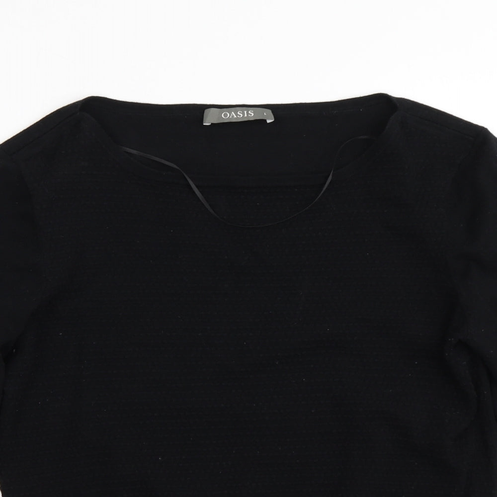 Oasis Womens Black  Knit Pullover Jumper Size L