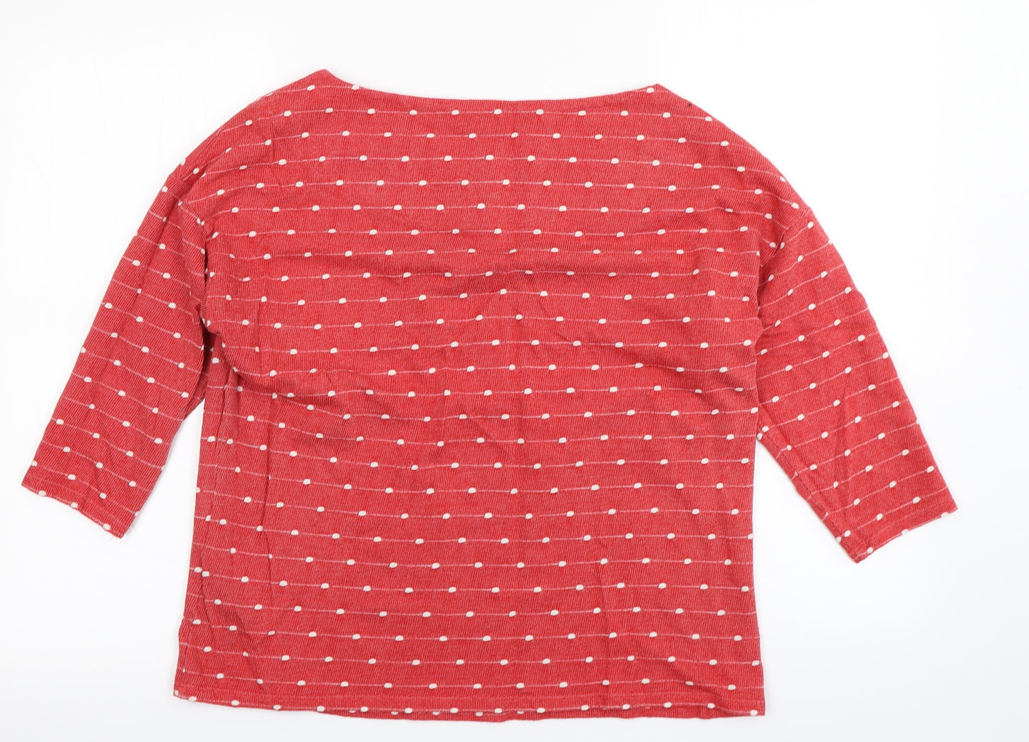 M&S Womens Red Polka Dot  Basic T-Shirt Size 14