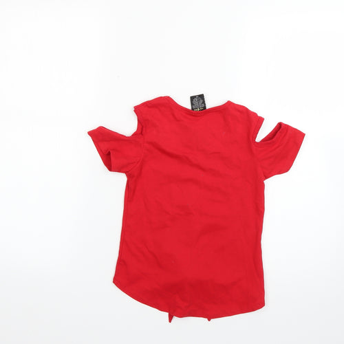 baby ohhat Girls Red   Basic T-Shirt Size 6 Years