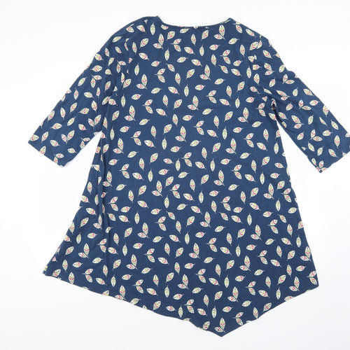 seasalt cornwall Womens Blue Geometric  T-Shirt Dress  Size 14