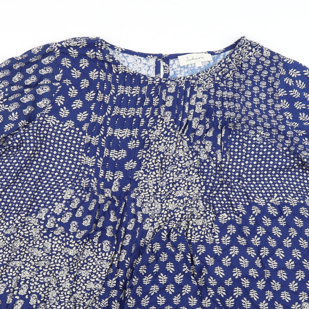 Sahara Womens Blue Floral  Fit & Flare  Size 2