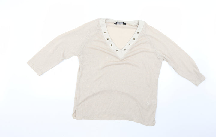 Dorothy Perkins Mens Beige Pullover Jumper