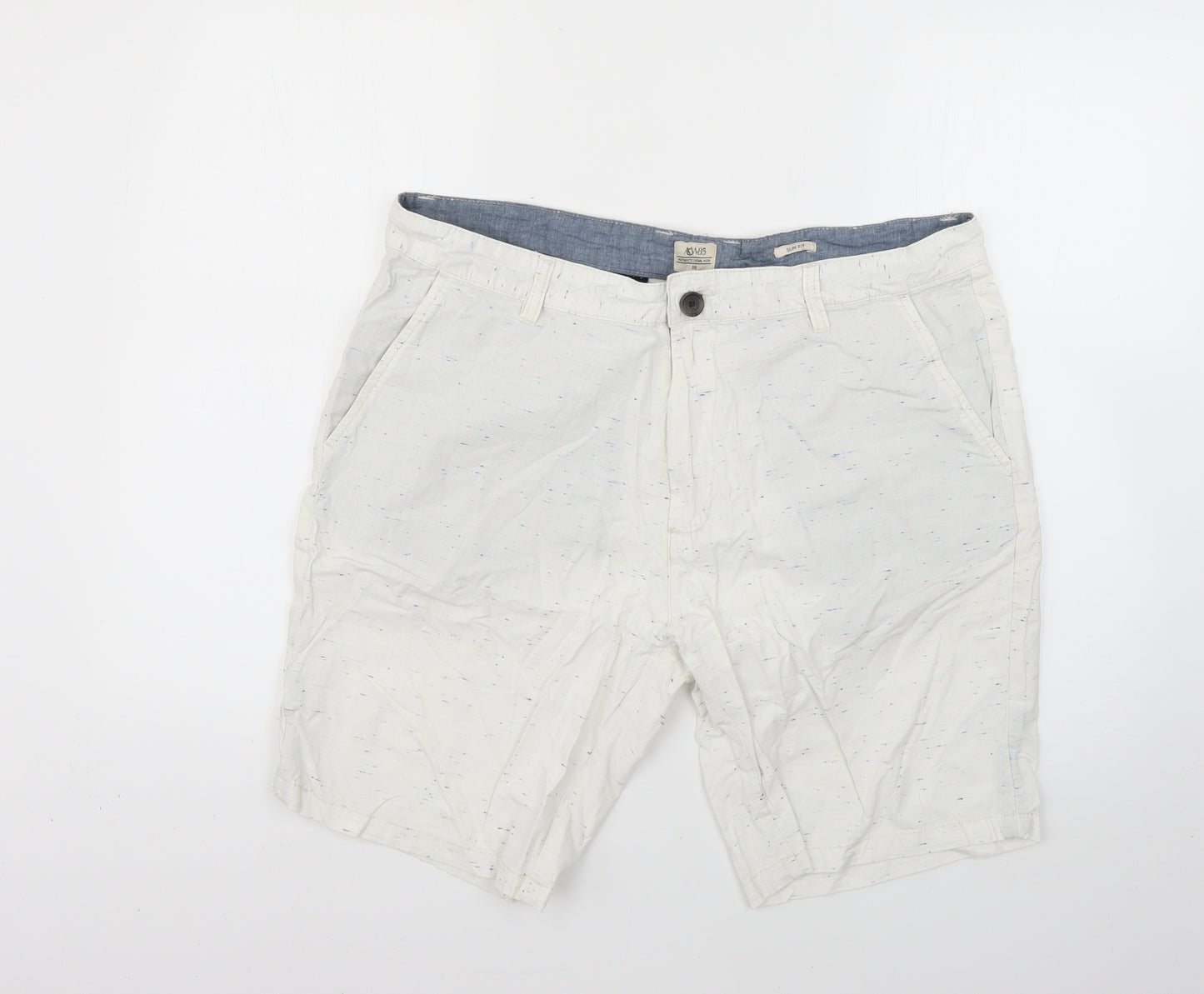 acw85 Mens White   Chino Shorts Size 38