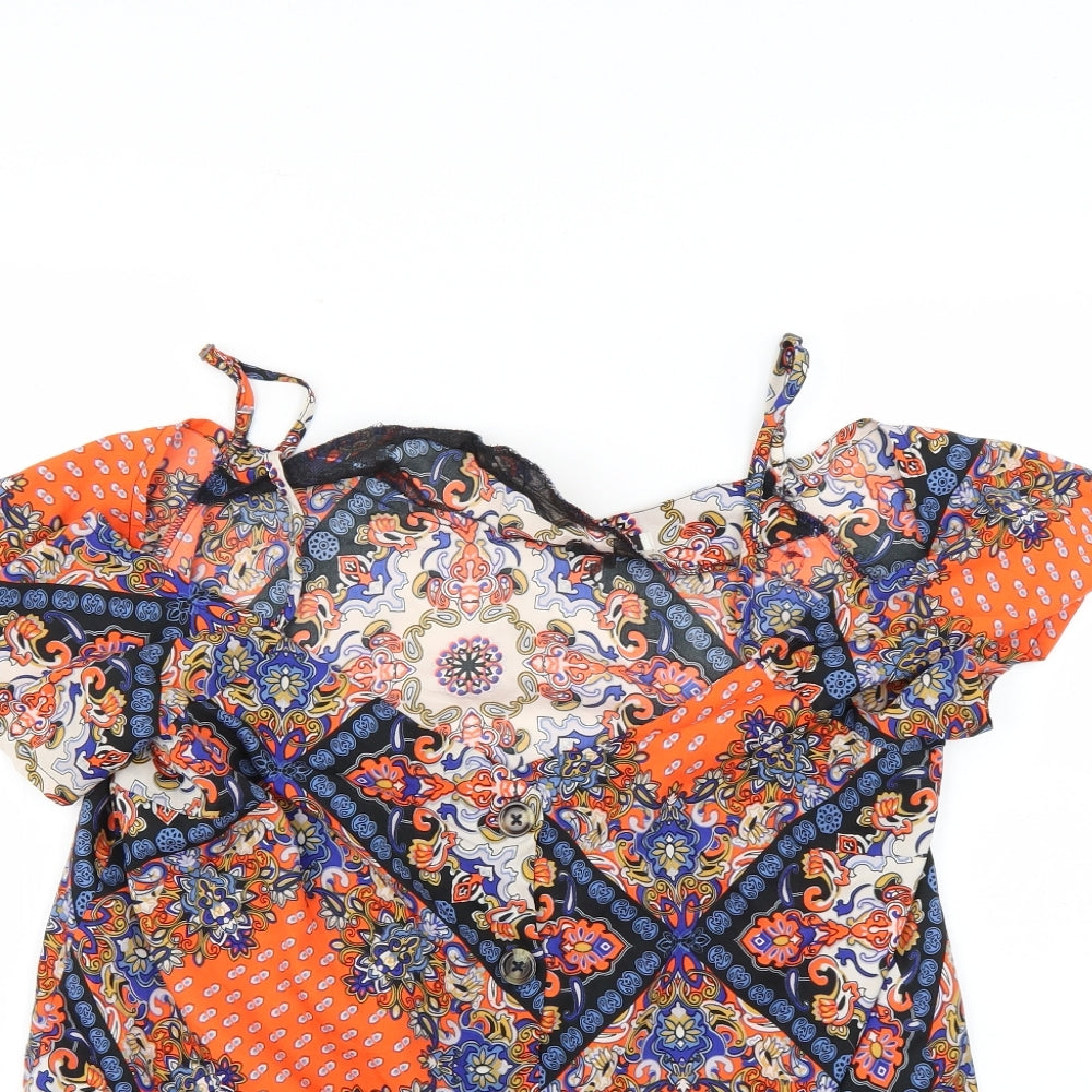 pep&co Womens Multicoloured Geometric  Basic Blouse Size 14