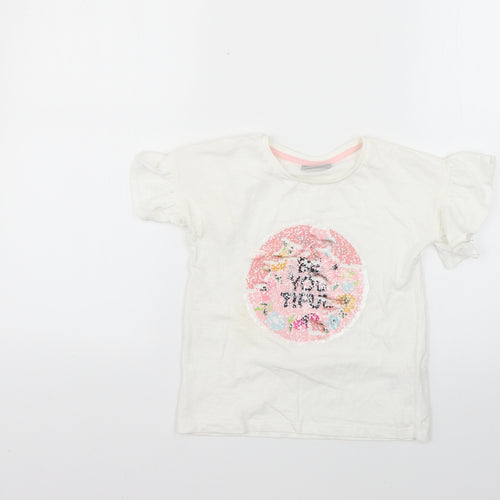 Matalan Girls White   Basic T-Shirt Size 5 Years