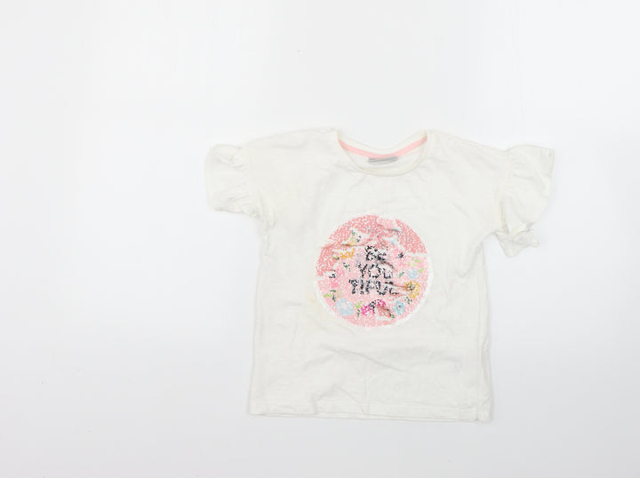 Matalan Girls White   Basic T-Shirt Size 5 Years