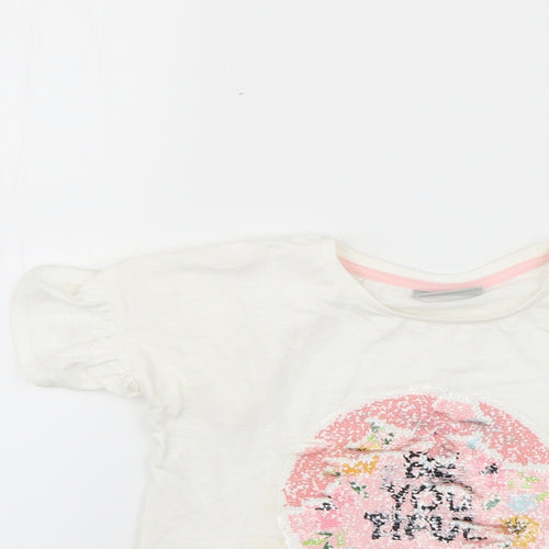 Matalan Girls White   Basic T-Shirt Size 5 Years