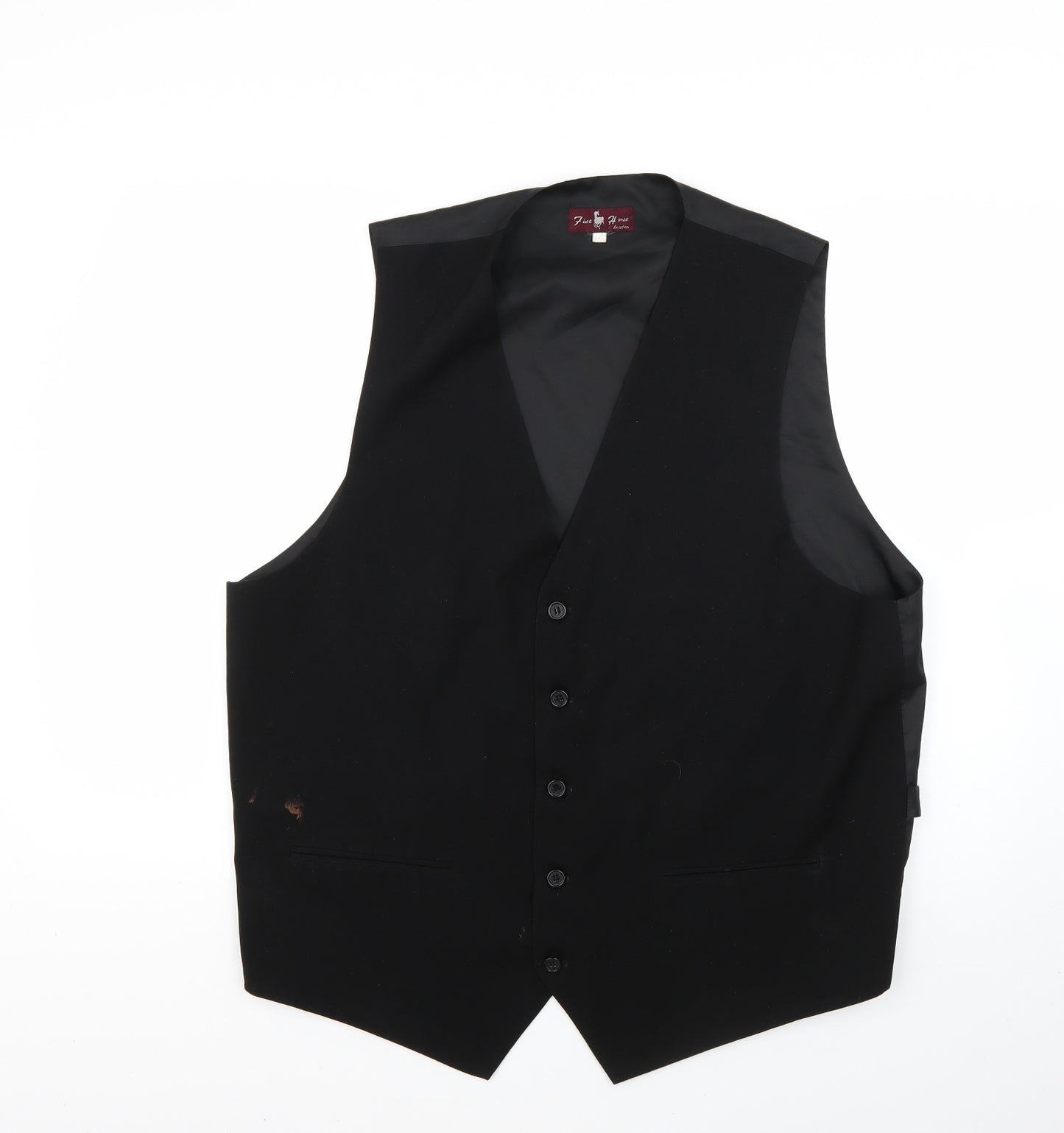 five hous Mens Black   Jacket Suit Waistcoat Size 2XL