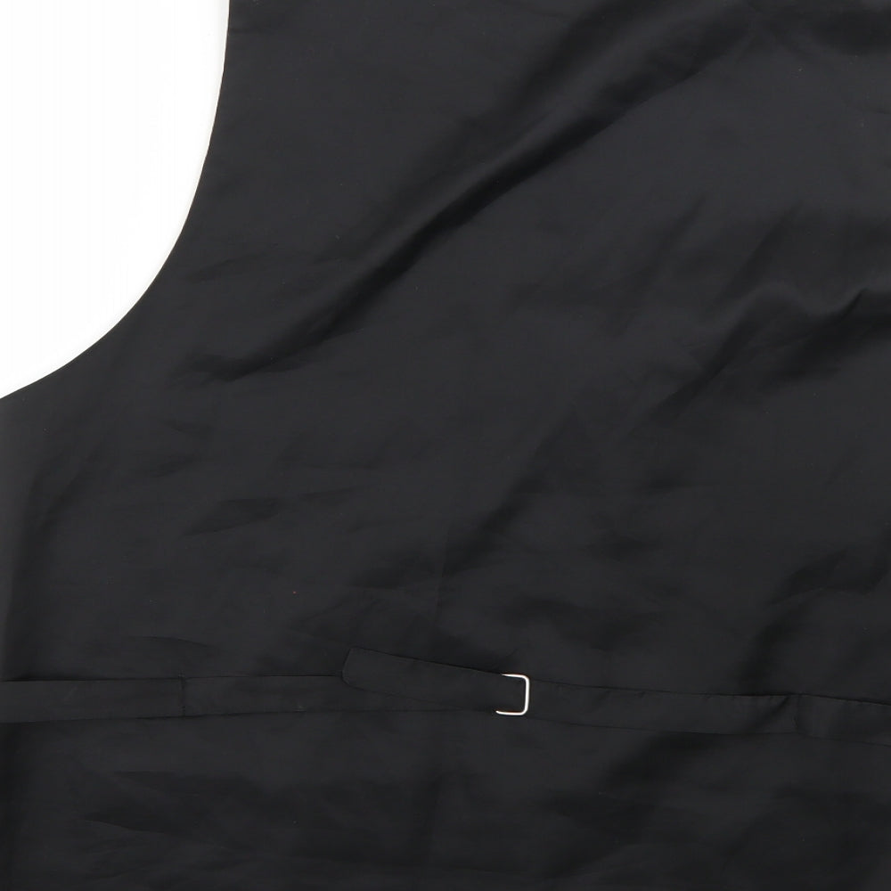 five hous Mens Black   Jacket Suit Waistcoat Size 2XL
