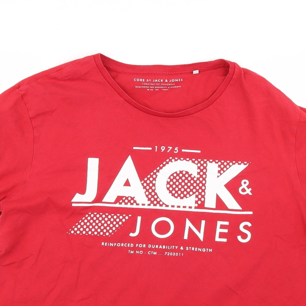 jack&jones Mens Red    T-Shirt Size XL