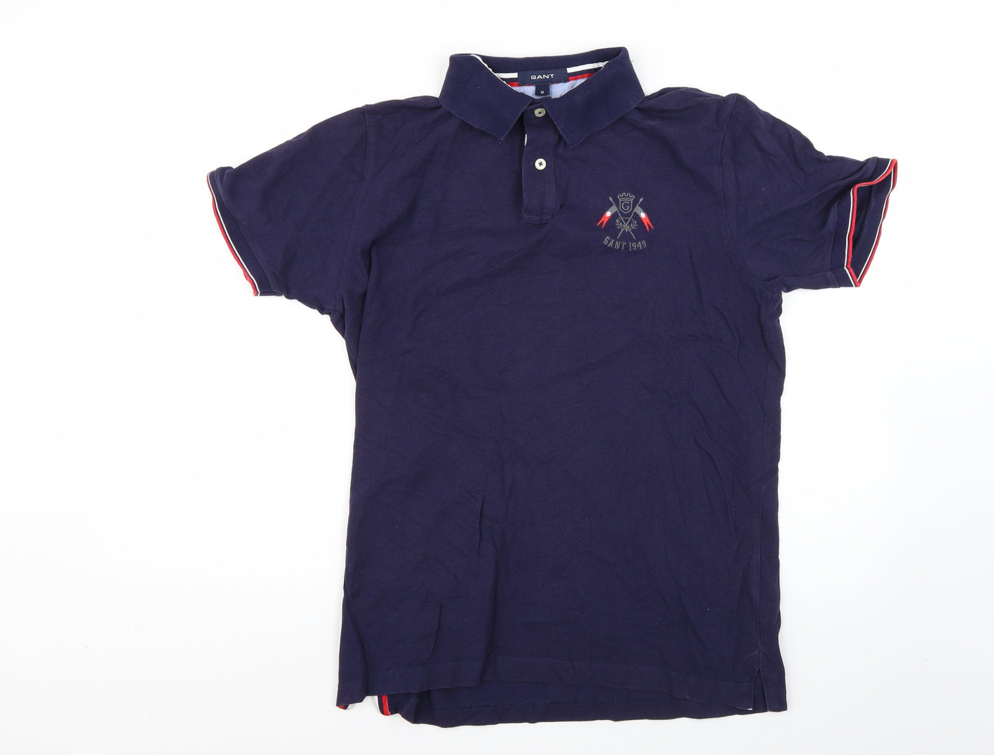 GANT Mens Blue Striped   Polo Size M
