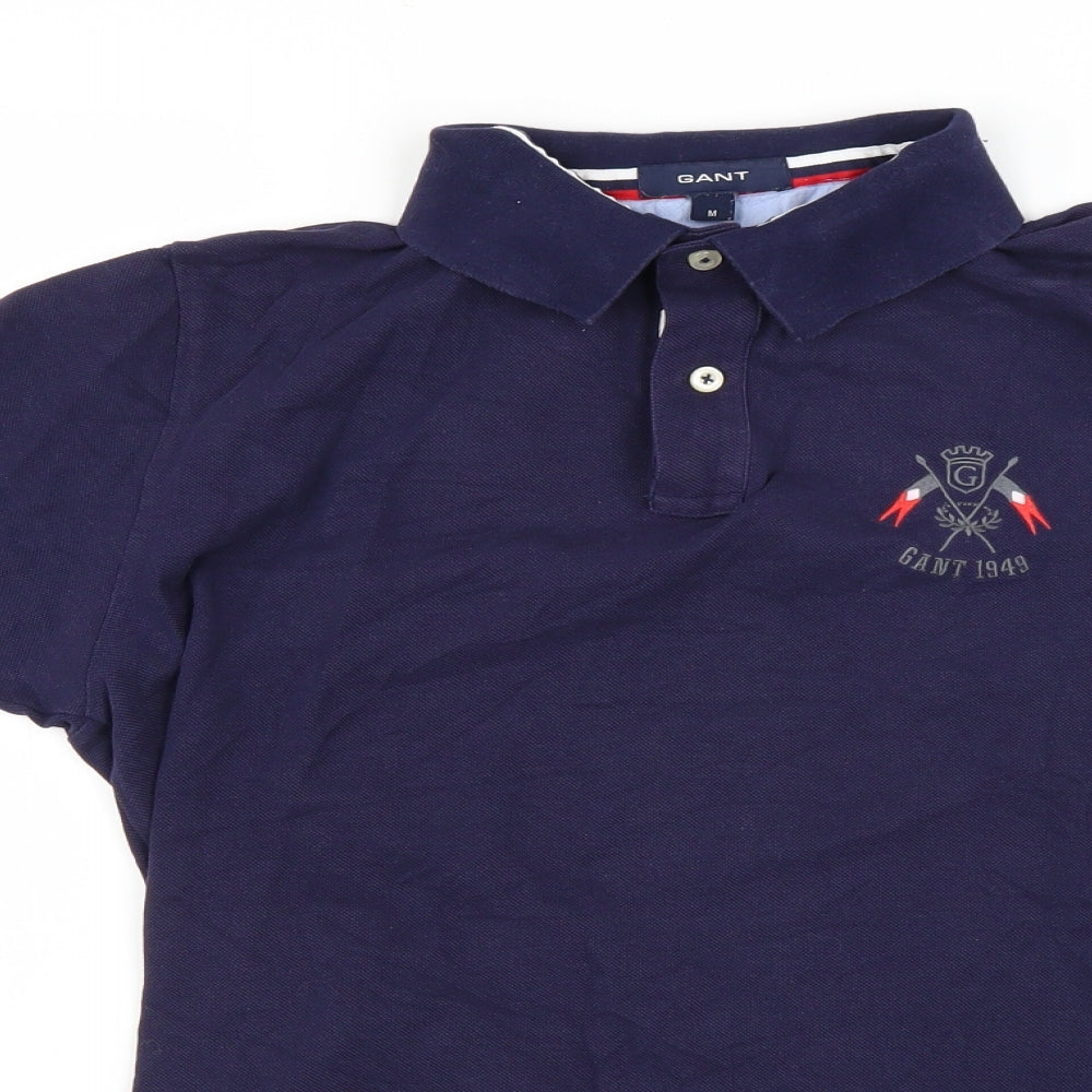 GANT Mens Blue Striped   Polo Size M