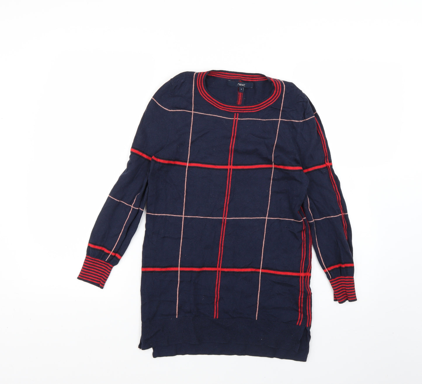 NEXT Womens Multicoloured Check  Pullover Jumper Size 8