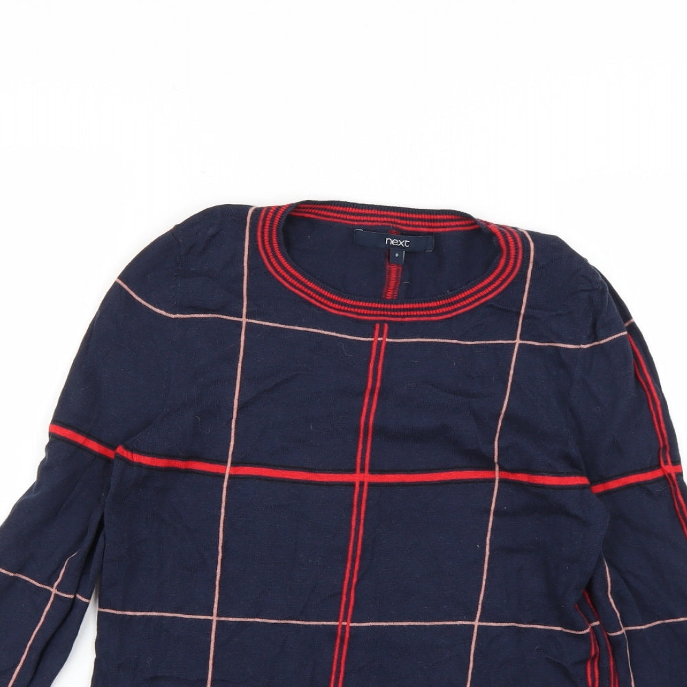 NEXT Womens Multicoloured Check  Pullover Jumper Size 8