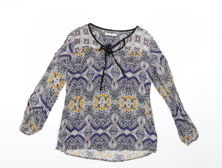 George Womens Multicoloured Geometric  Basic Blouse Size 10