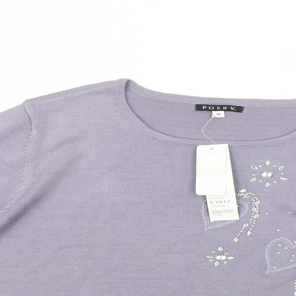 fosby Womens Purple   Pullover Jumper Size M