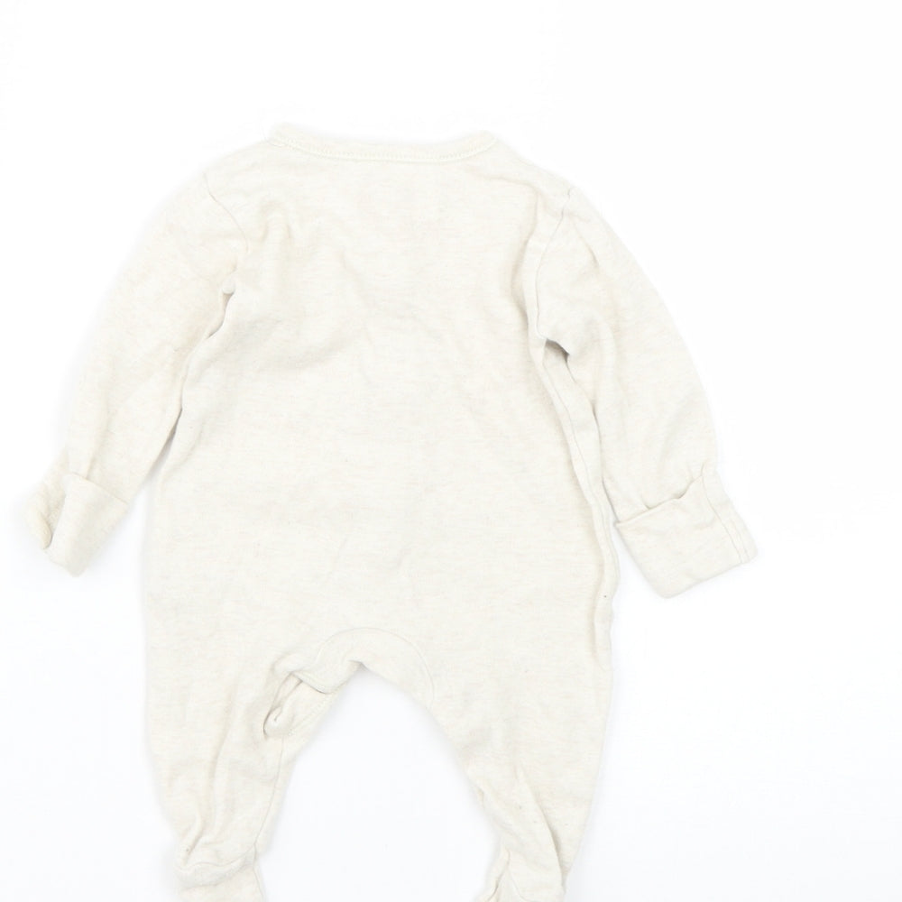 George Baby Beige Geometric  Babygrow One-Piece Size 0-3 Months