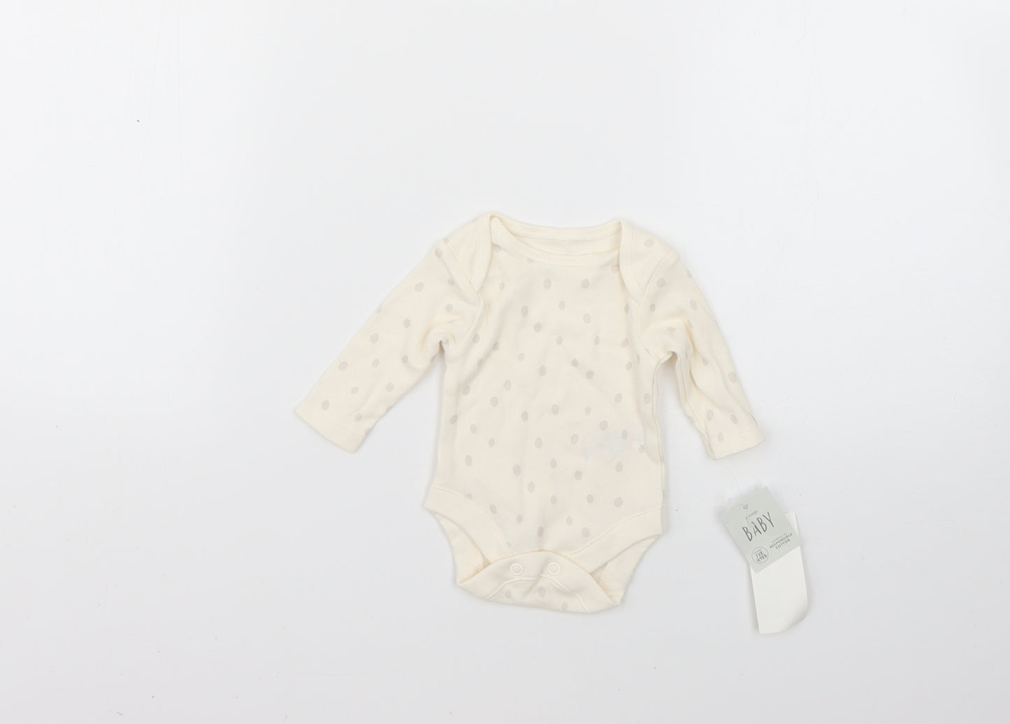 George Baby Yellow Polka Dot  Babygrow One-Piece Size 0-3 Months