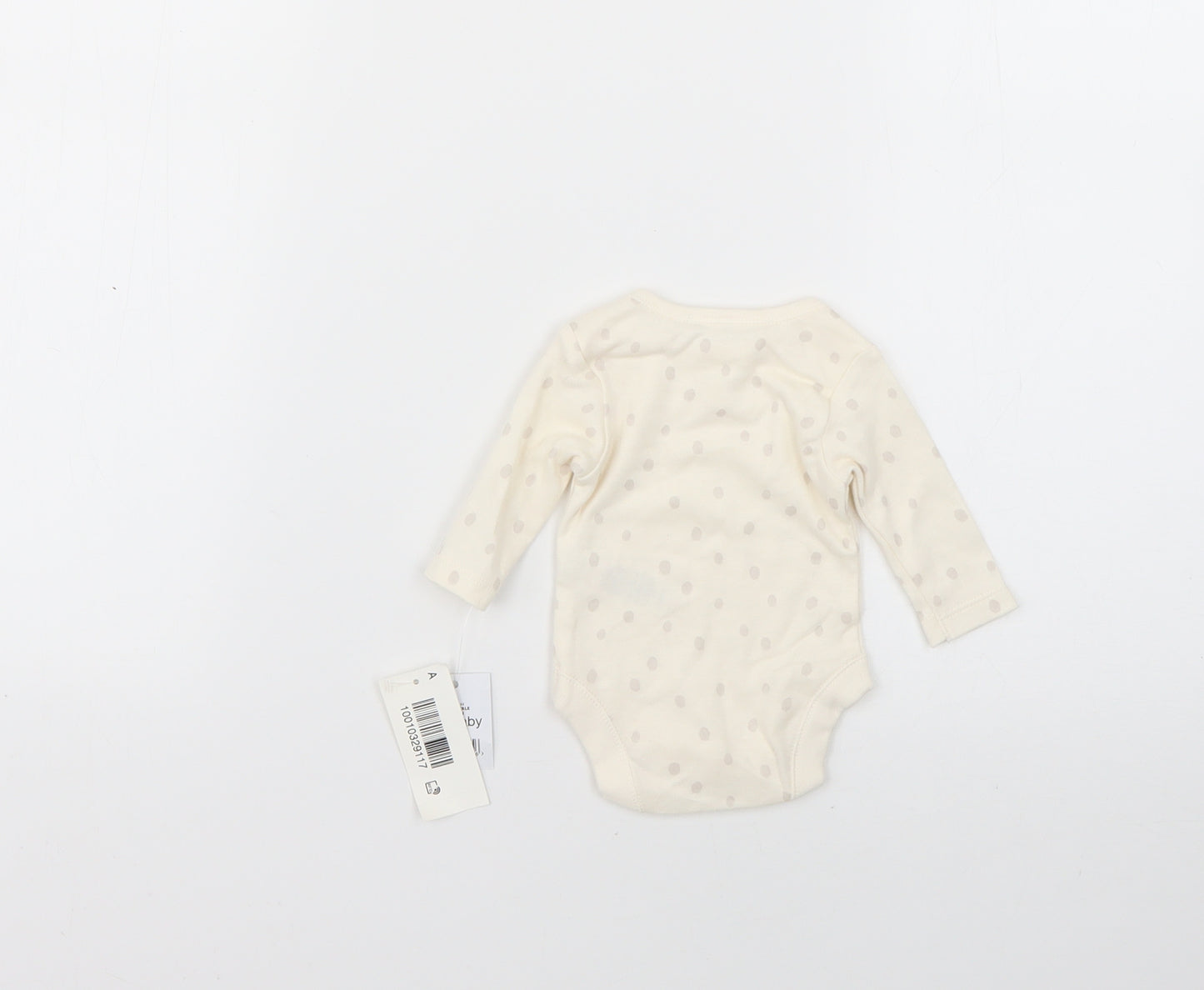 George Baby Yellow Polka Dot  Babygrow One-Piece Size 0-3 Months