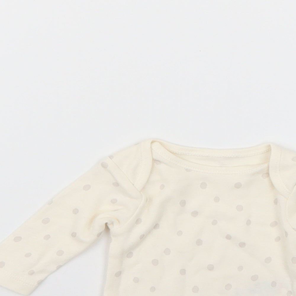 George Baby Yellow Polka Dot  Babygrow One-Piece Size 0-3 Months