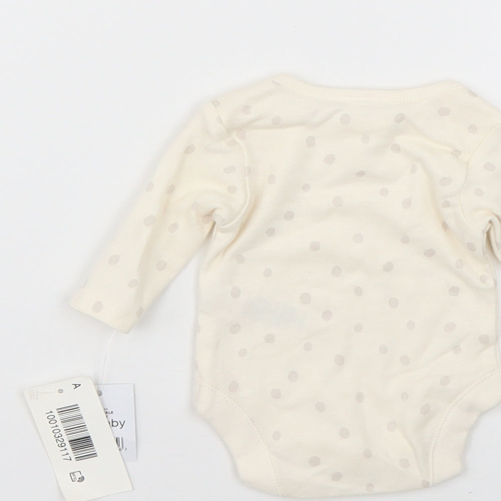 George Baby Yellow Polka Dot  Babygrow One-Piece Size 0-3 Months