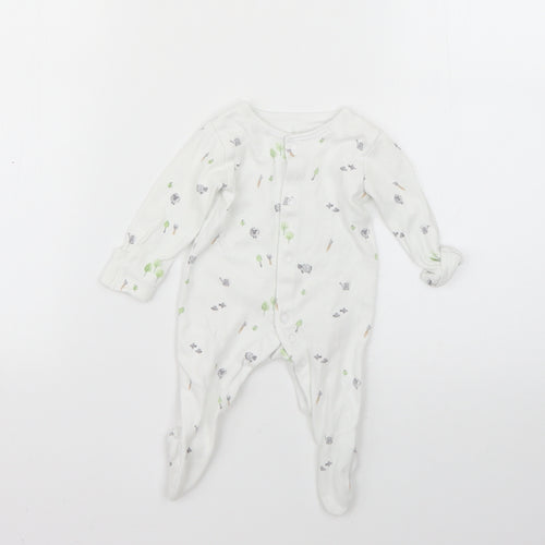 George Baby White Geometric  Babygrow One-Piece Size 0-3 Months