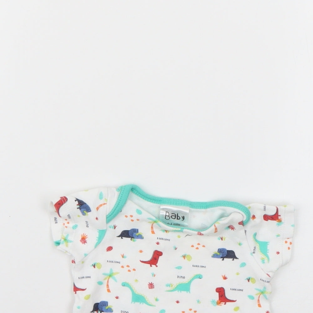 Baby Baby Multicoloured Geometric  Babygrow One-Piece Size 0-3 Months