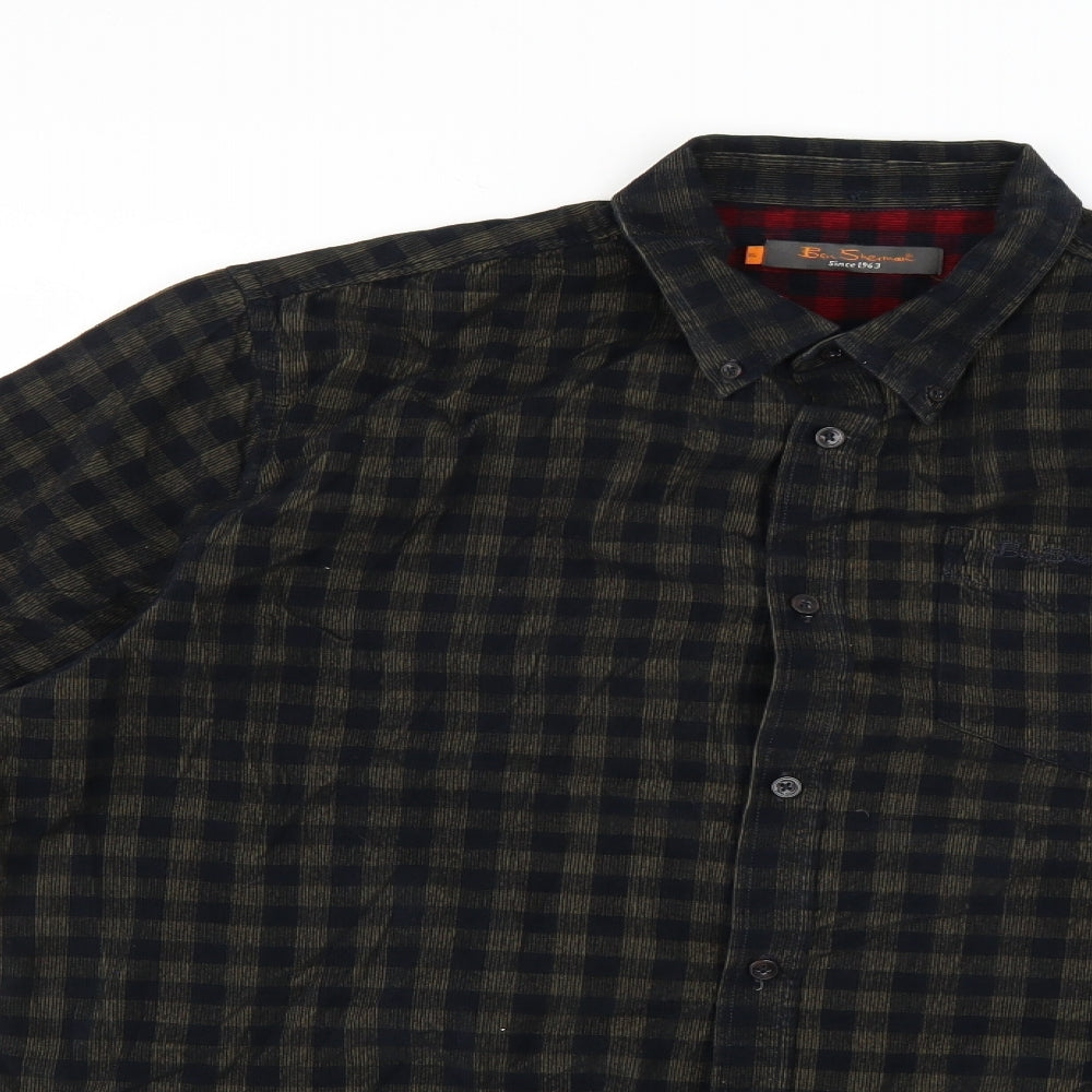 Ben Sherman Mens Multicoloured Check   Dress Shirt Size XL